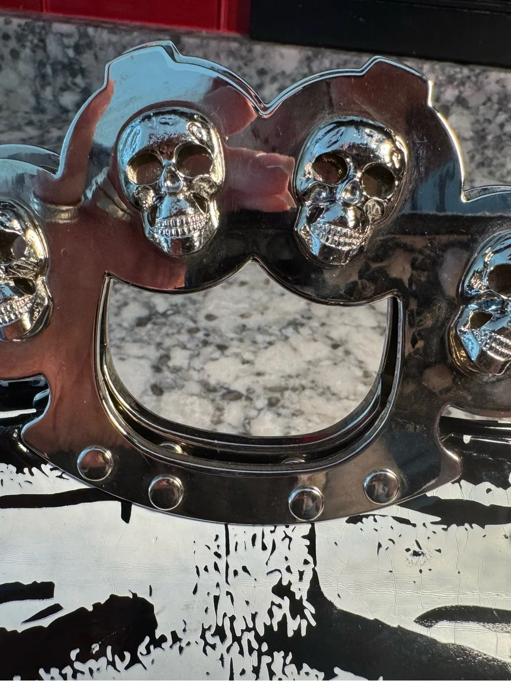 TooFast  Vintage Knucks Ribcage Clutch with Skull Hardware
